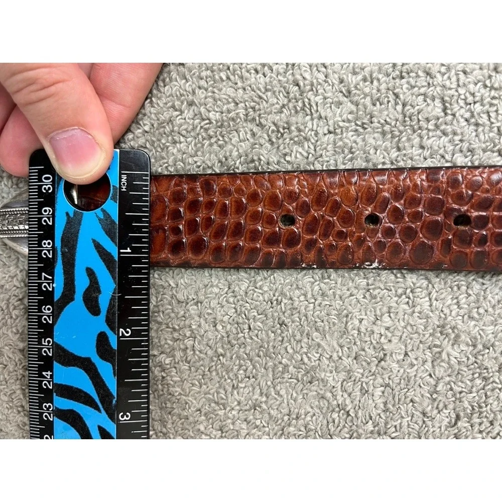 Belts.com Mens Brown Alligator Embossed Italian Calfskin Leather Belt Size 44